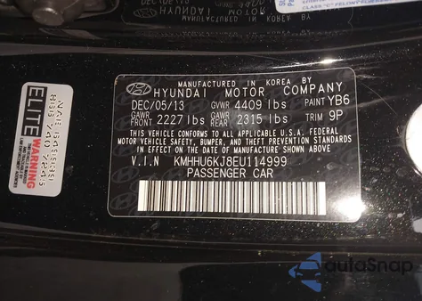 2014 Hyundai Genesis 3.8 Ultimate из США, поврежденный, VIN KMHHU6KJ8EU114999